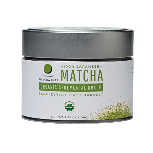 Dr. Weil Matcha Kari ceremonial tin with emerald powder ready for a focused energy boost.
