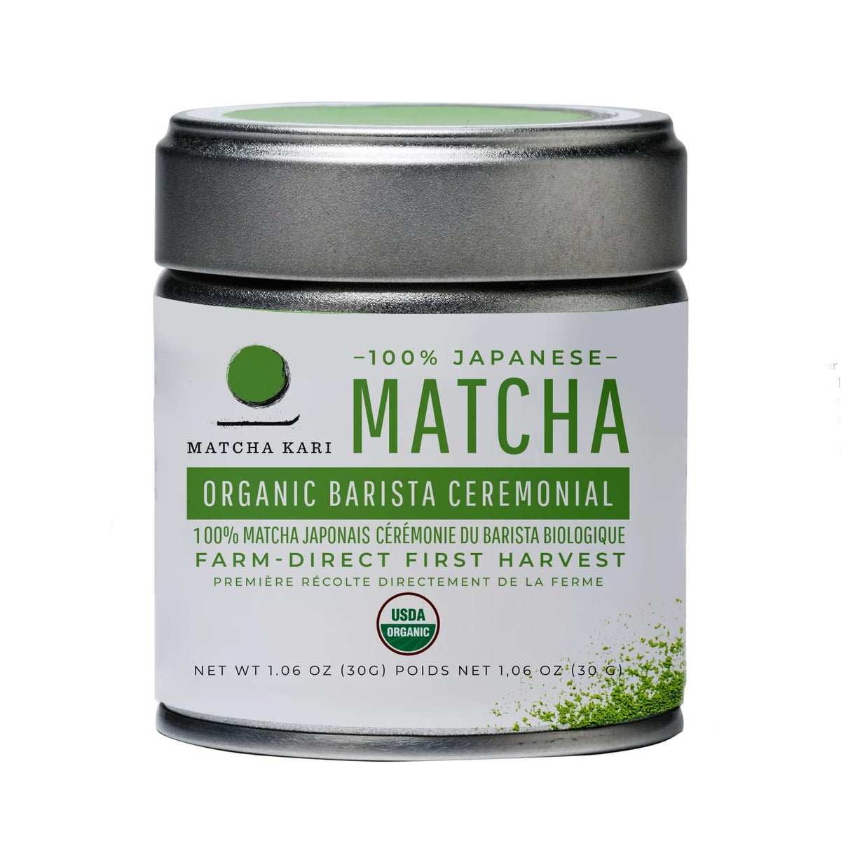 Dr. Weil Matcha Kari ceremonial tin keeps fresh, premium ceremonial-grade matcha ready.