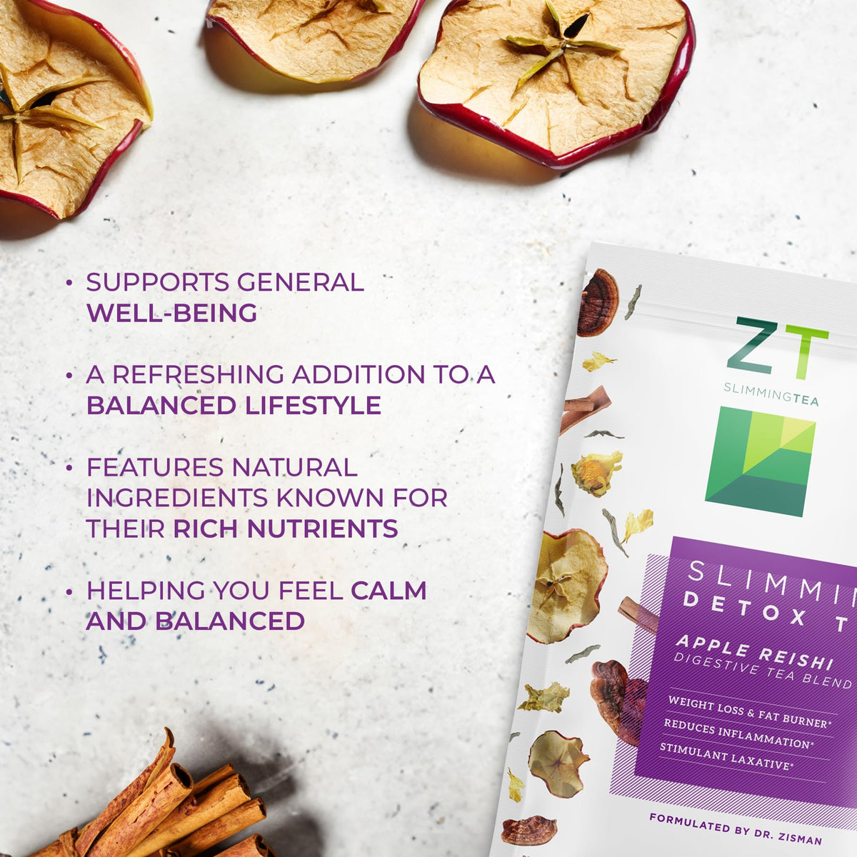 Dr. Zisman ZT Wellness Tea reishi infusion with earthy notes