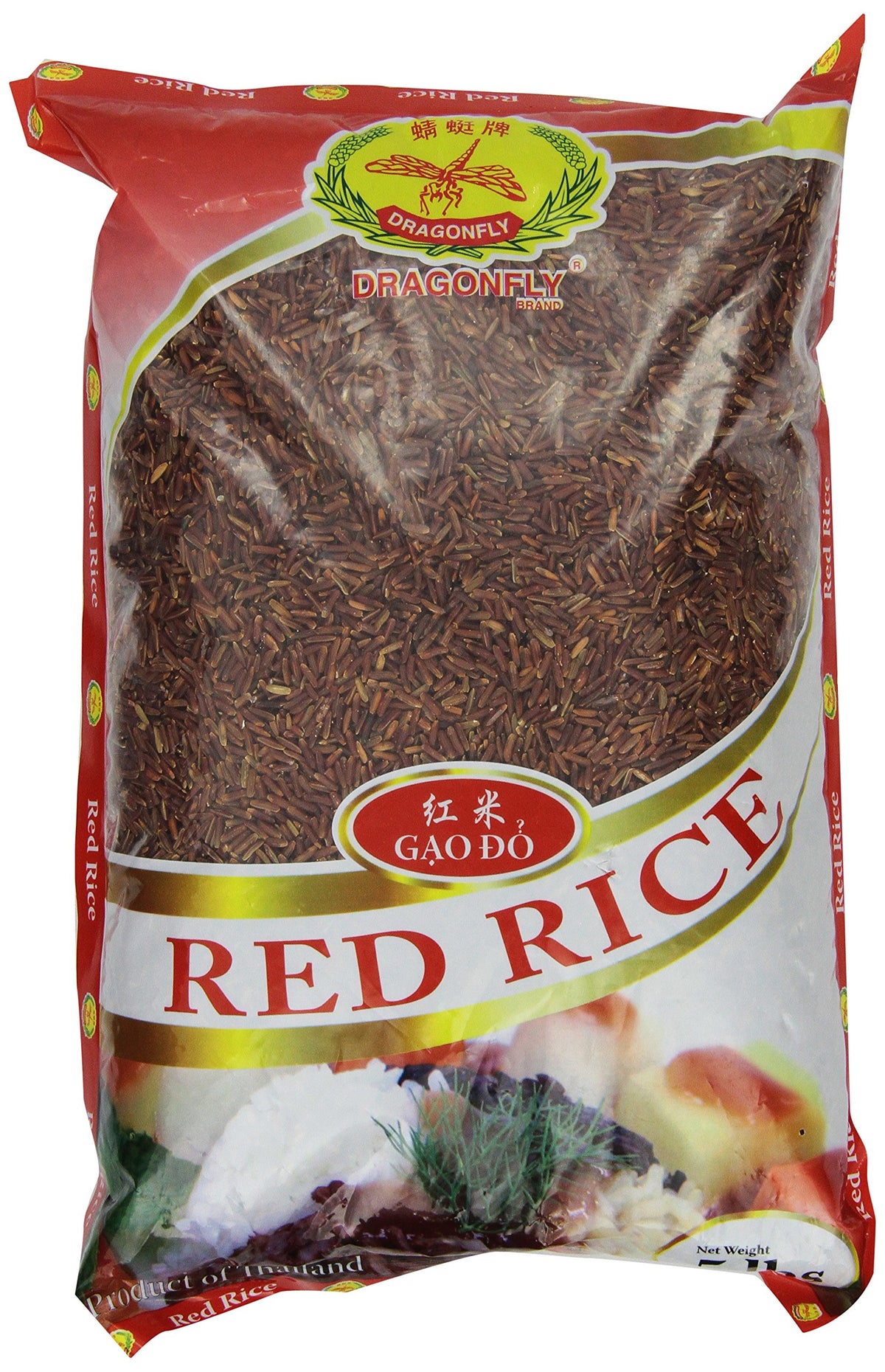 Dragonfly Red Rice bag 5lb with nutty aroma and chewy texture, ideal as a side.
