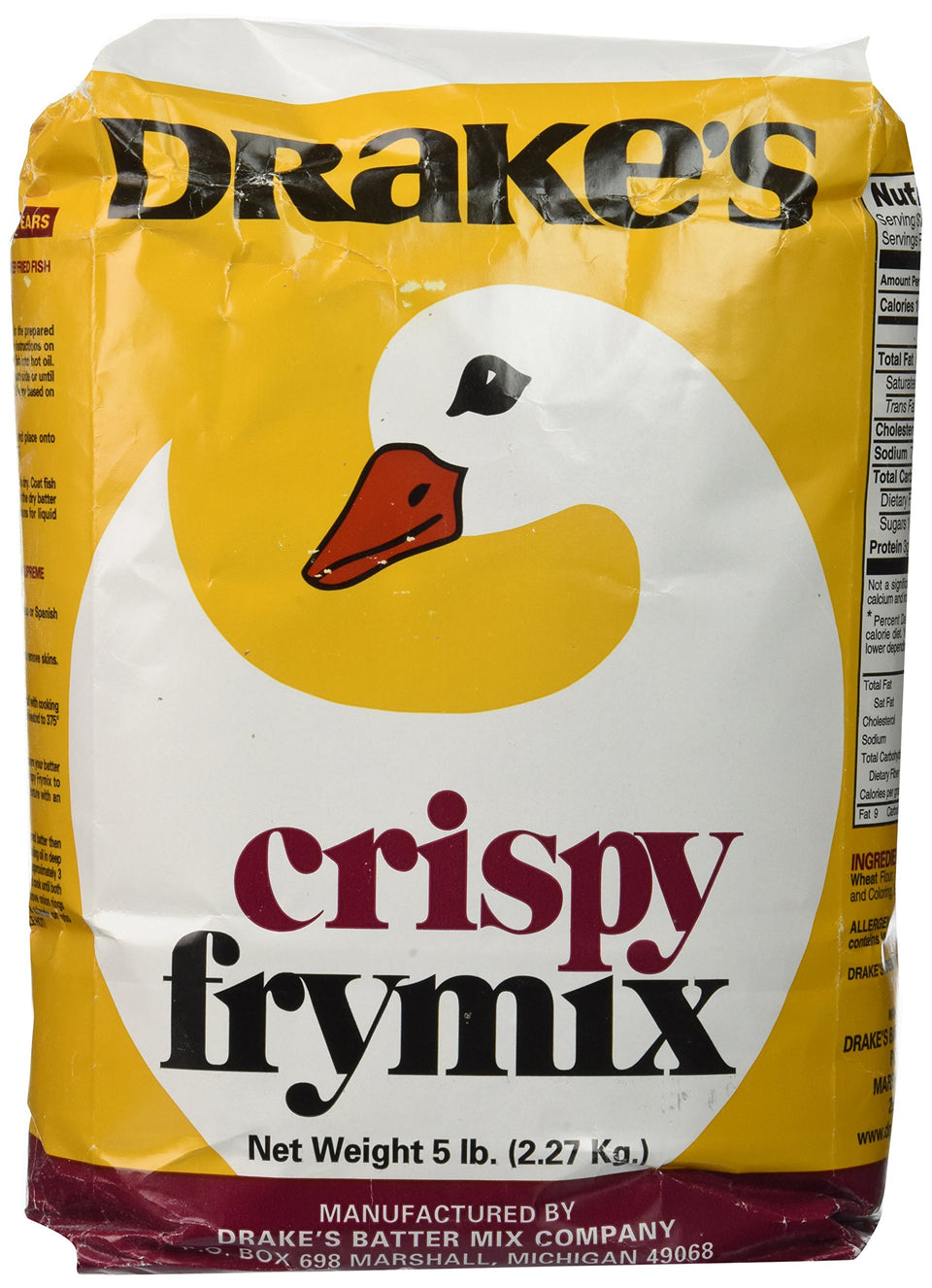 Drake's Crispy Frymix bag front view for easy home frying.