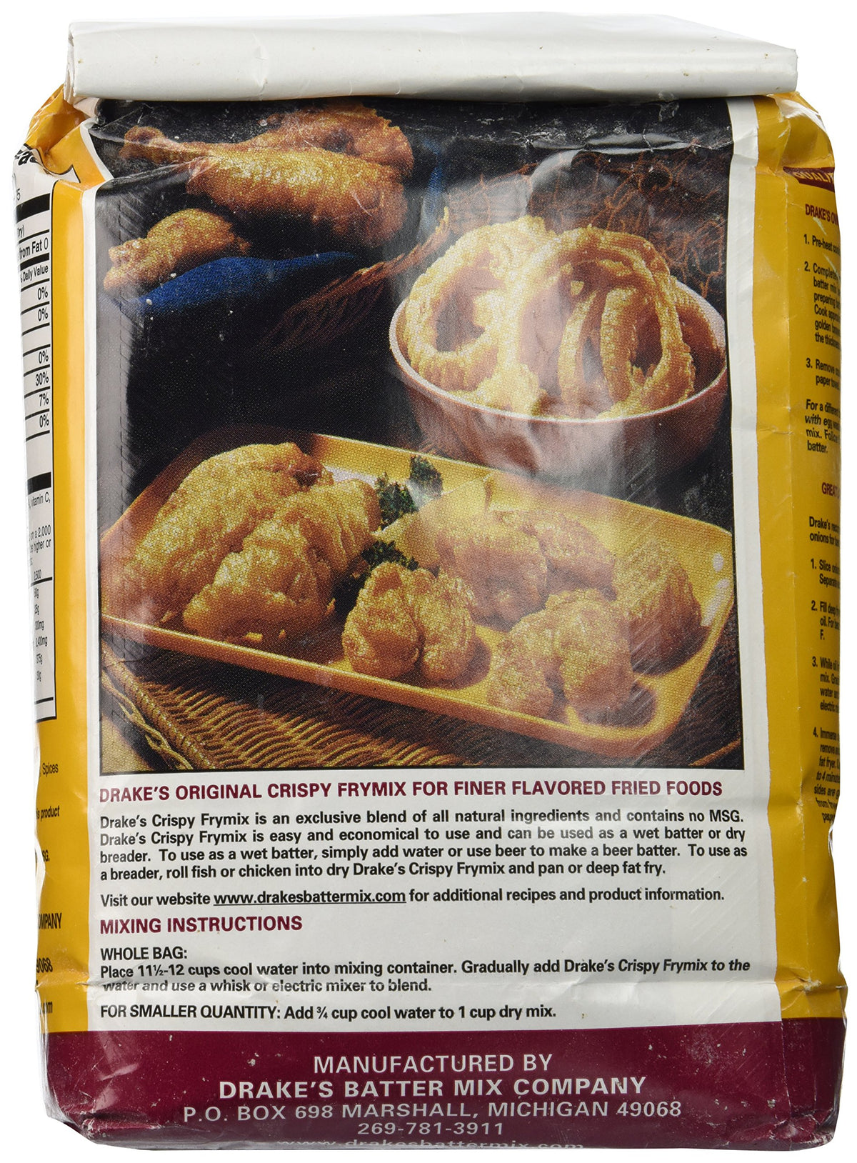 Drake's Crispy Frymix ready in a bowl for frying to achieve crisp results.