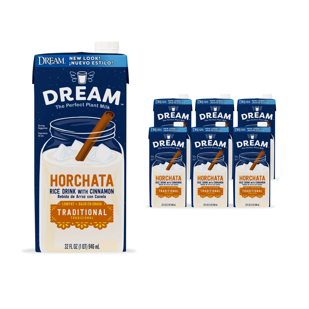 Dream Blends Rice Dream Horchata bottle being poured for dairy-free creaminess