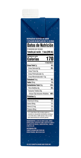 Dream Blends Rice Dream Horchata on a pantry label with non-GMO badge