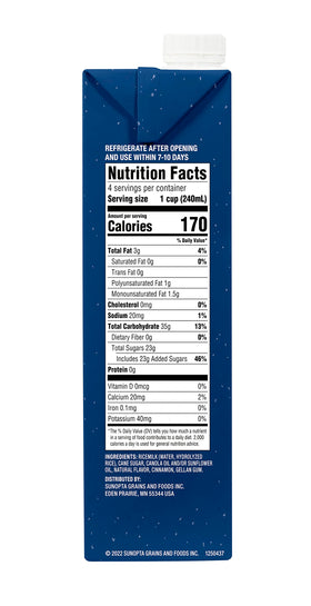 Dream Blends Rice Dream Horchata carton on pantry shelf shelf-stable
