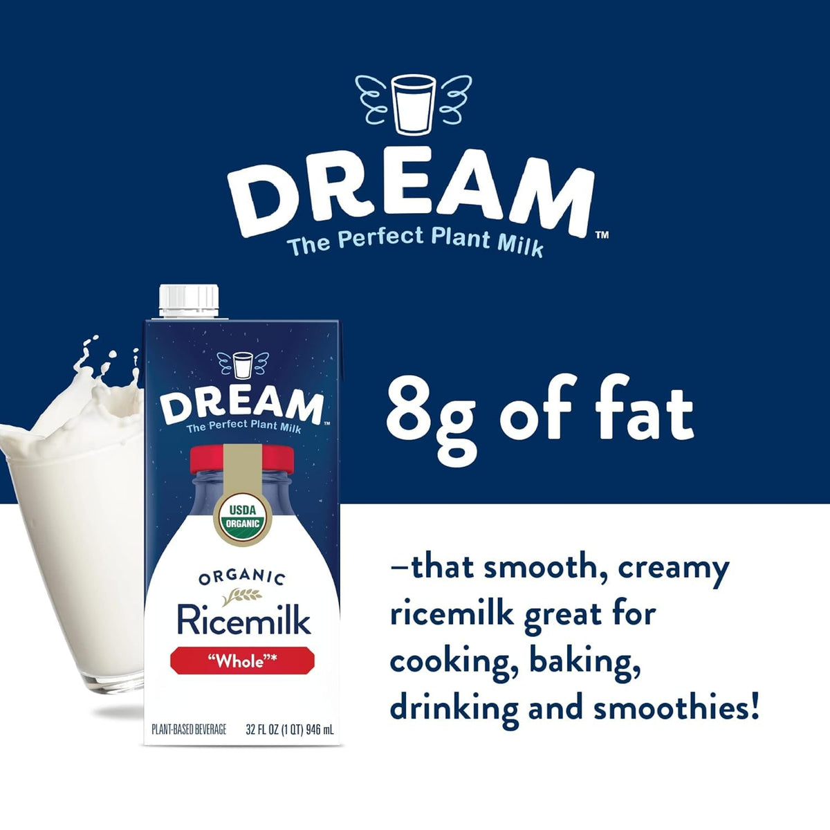 Dream Blends Rice Milk pack stack demonstrates value in a six-pack 32oz