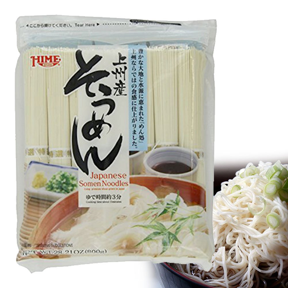 Dried Somen Hime raw noodles unwrap showing premium strands.