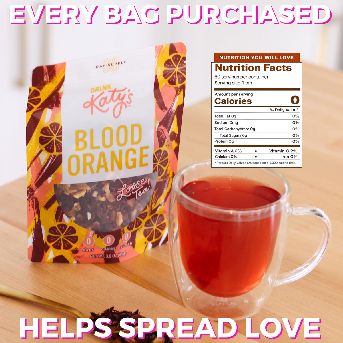DRINK KATY'S Blood Orange tea served with garnish suggests versatile citrus mocktails.