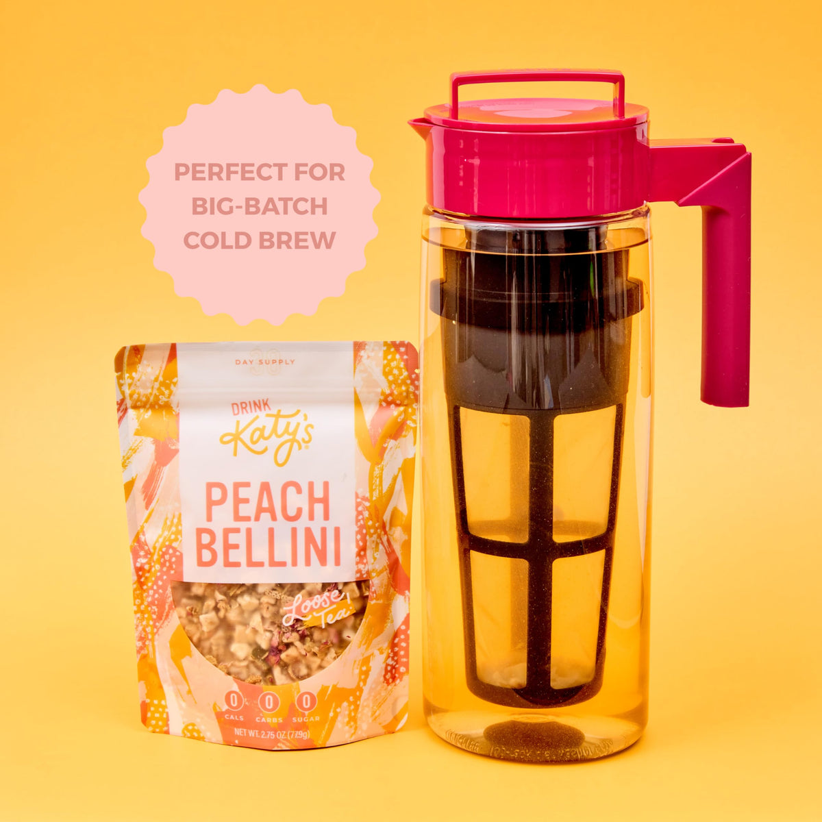 DRINK KATY'S Peach Bellini loose tea from a woman-owned brand