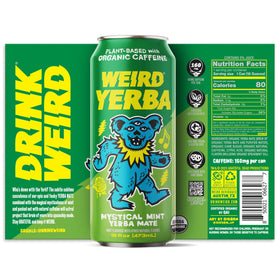 Clean energy concept with Drink Weird branding and mint flavor