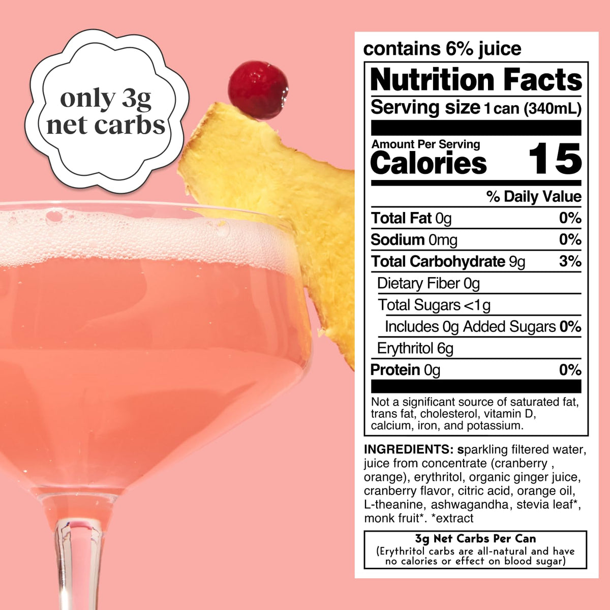 12-pack cans layout highlights convenient, zero sugar beverage for venues.