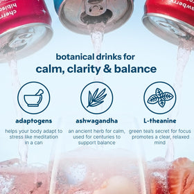 Moment Blueberry Ginger glass with ice, offering refreshing aroma