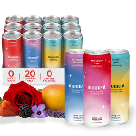 Drink Your Meditation Moment Strawberry Rose can – refreshing botanicals for a calming moment after work.