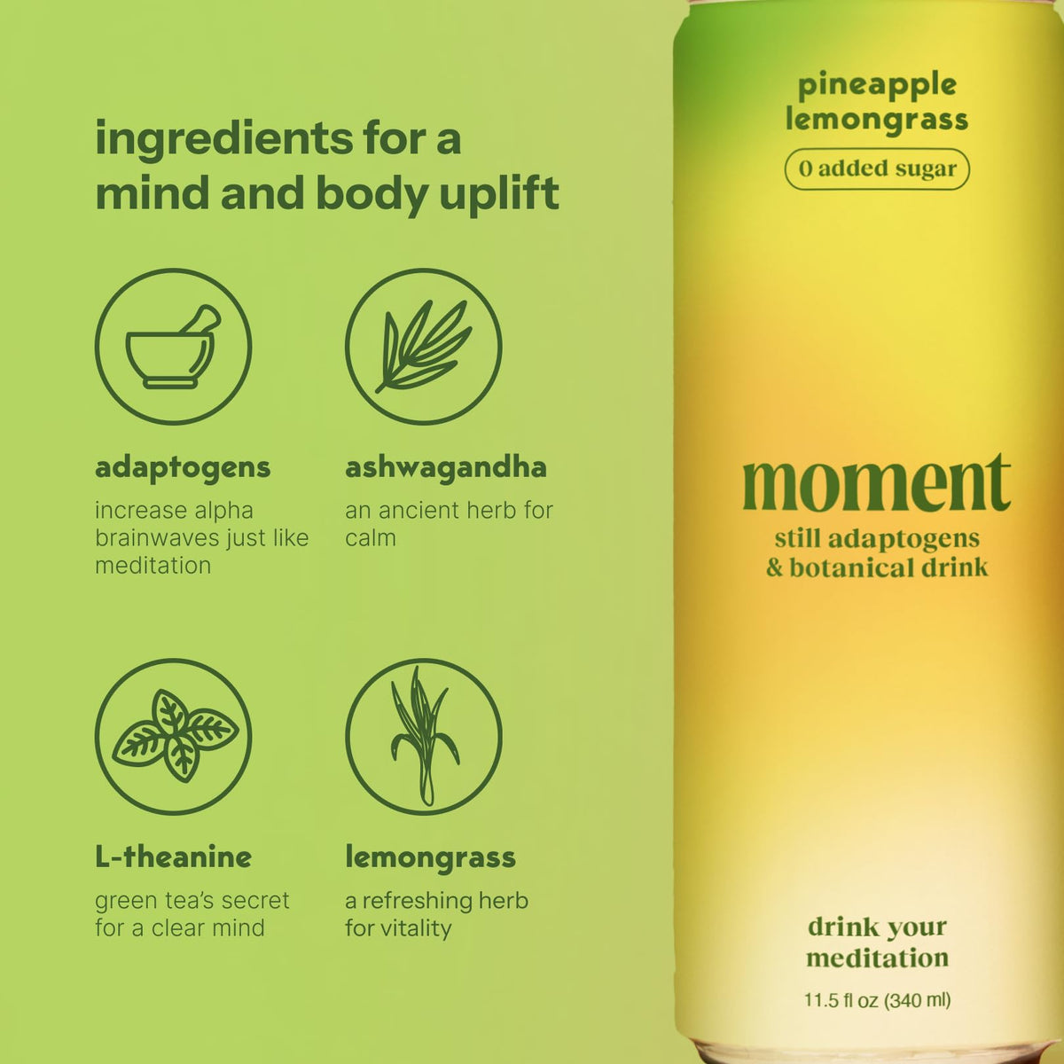 Moment Botanical Tea pour into glass suggesting a mindful ritual