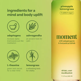 Moment Botanical Tea pour into glass suggesting a mindful ritual