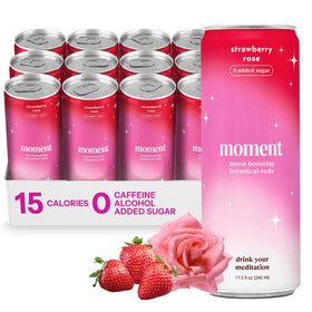 Drink Your Meditation Moment bottle front shows zero sugar, non-alcoholic calm option.