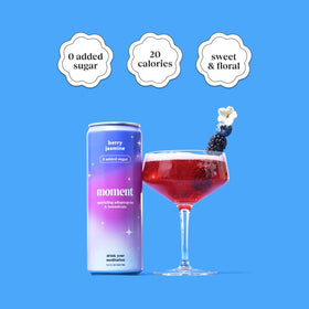 Moment bottle-pour closeup reveals sparkling berry-jasmine notes for relaxation.