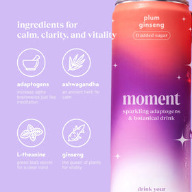 Moment's plum-ginseng aroma highlights natural flavor and botanical notes.