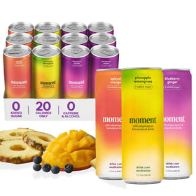 Drink Your Meditation Moment Pineapple Lemongrass bottle offers a refreshing calm alternative.