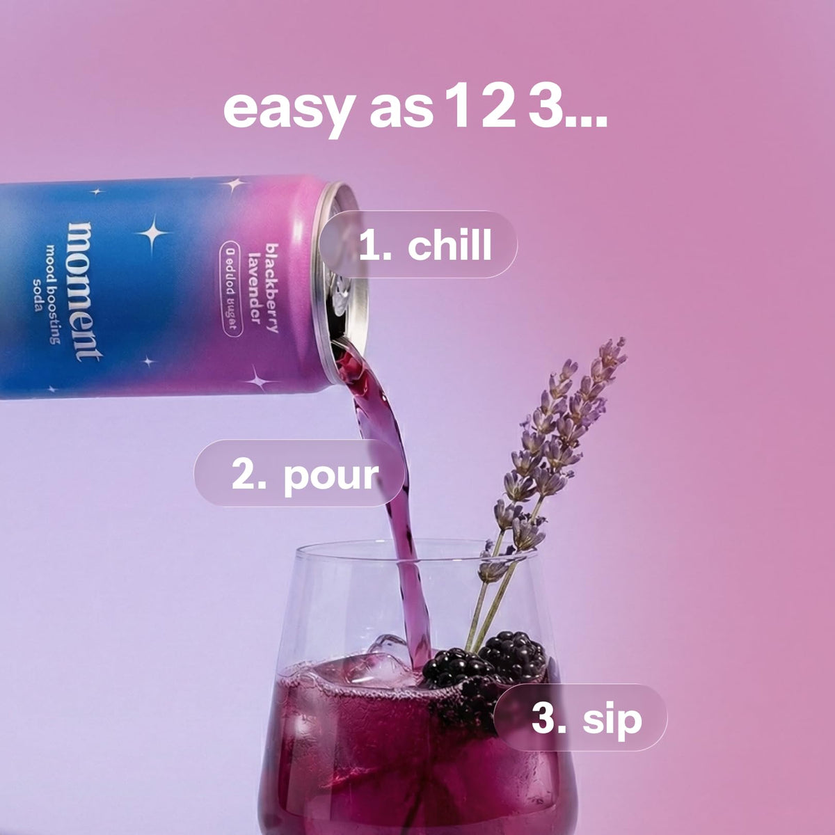 Drink Your Meditation Moment variety pack display with three flavors
