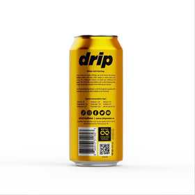 Close-up of Drip Hydration Still Spring Water can highlighting pure, simple hydration.