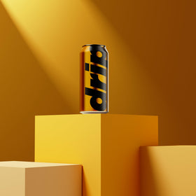 Drip Hydration recyclable aluminum can symbol promoting eco-friendly hydration.