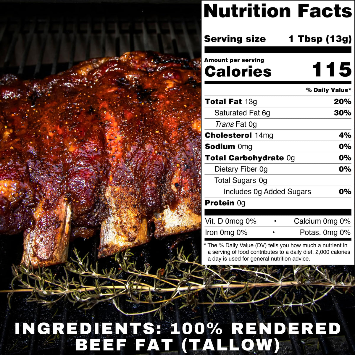 Drip Co Beef Tallow high-heat cooking image demonstrates stable fat.