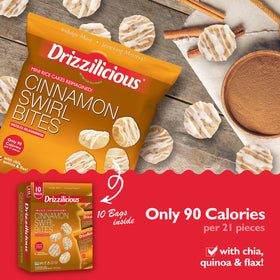 Drizzilicious Cinnamon Swirl mini rice cakes on-the-go snack option