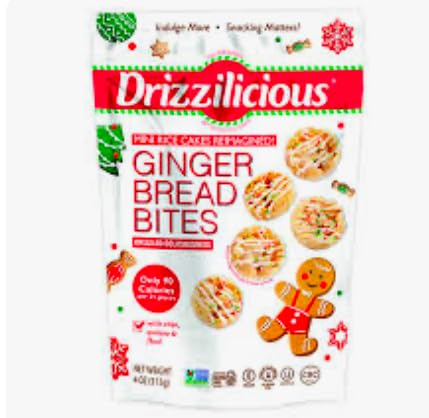 Ingredients layout featuring gluten-free, plant-based Drizzilicious goodies.