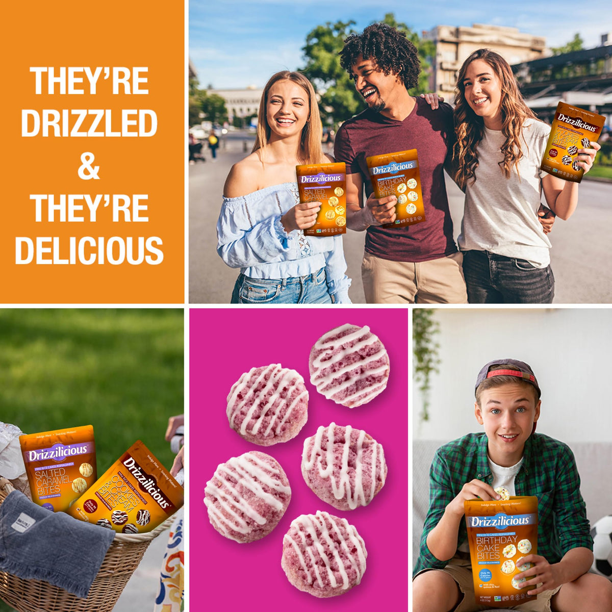 Drizzilicious gluten-free label signals a gluten-conscious choice.
