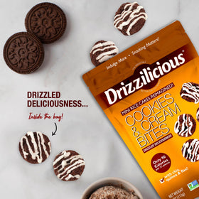 Two-pack Drizzilicious mini rice cakes with 90 calories per 21 pieces
