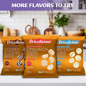 Drizzilicious Salted Caramel rice cakes, allergen-free and vegan option.