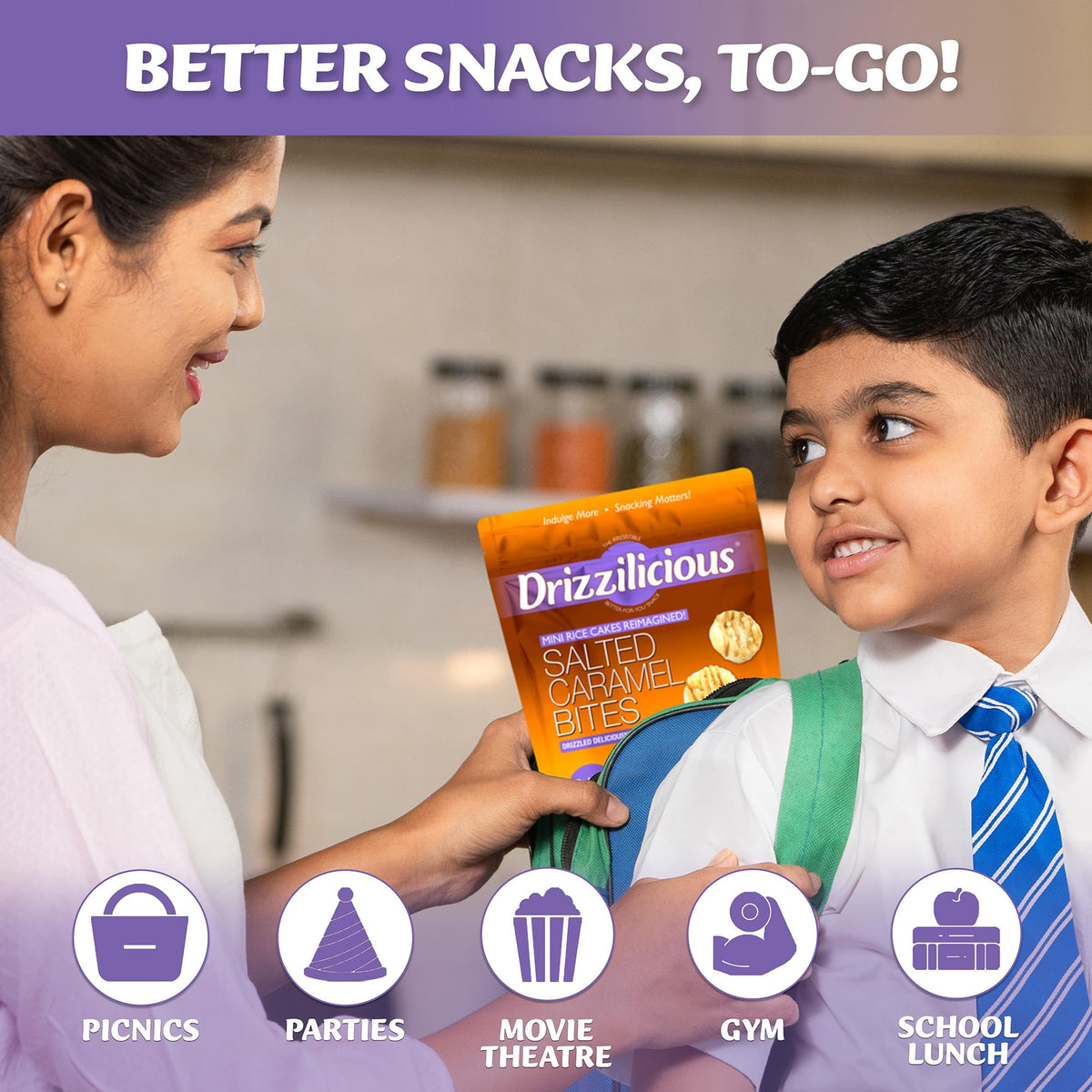 Drizzilicious Salted Caramel rice cakes provide a light, satisfying bite at work.