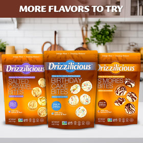 Crisp, light texture of Drizzilicious mini rice cakes