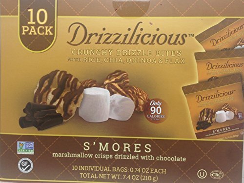 Drizzilicious S'Mores Crisp with Chocolate 10-count package, a quick indulgent on-the-go snack