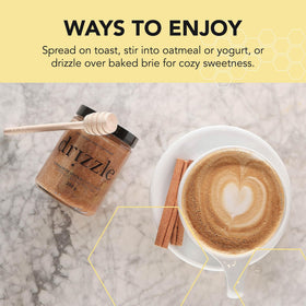 Drizzle Cinnamon Spiced Raw Honey on oatmeal or yogurt adds warm sweetness.