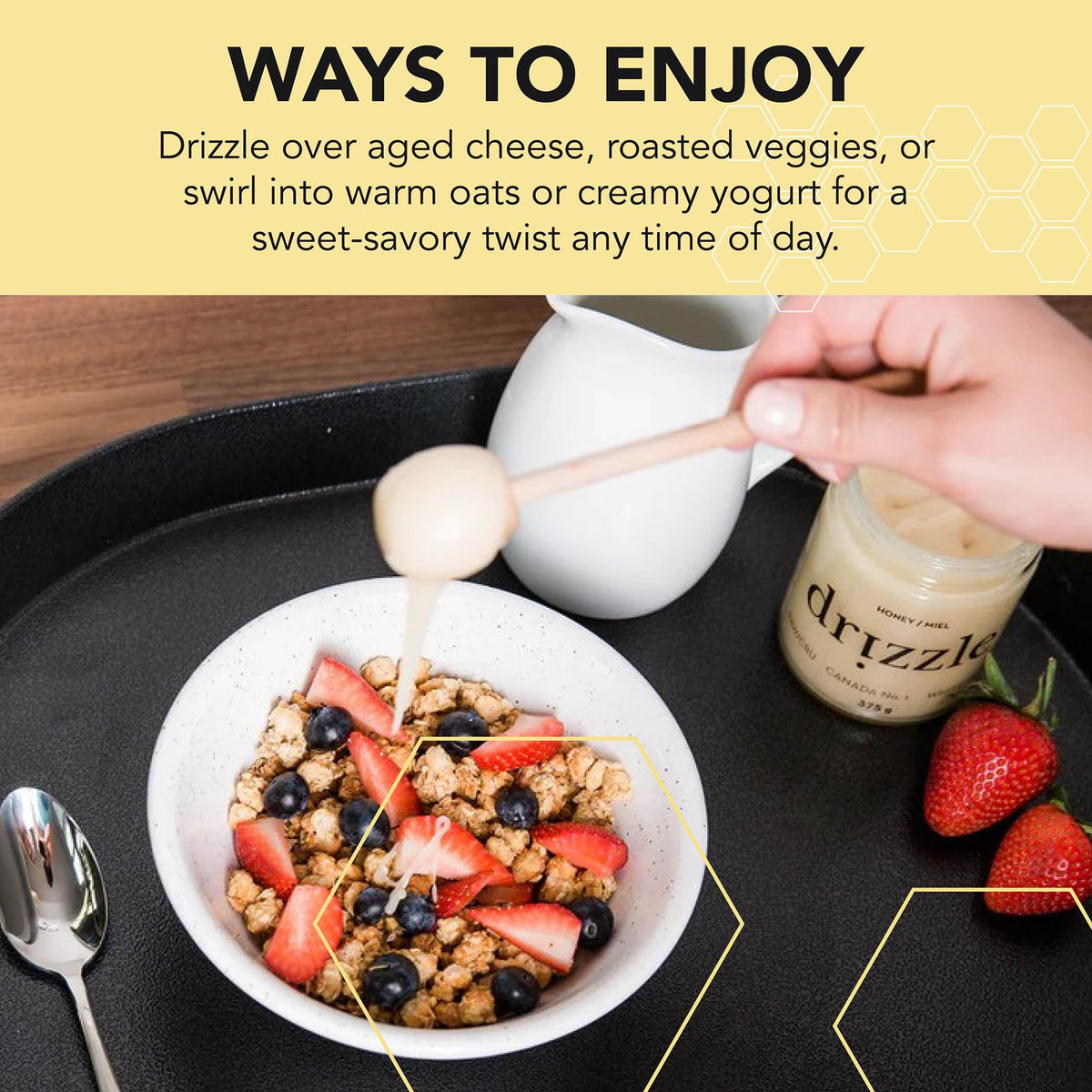 Drizzle White Raw Honey in a tea cup