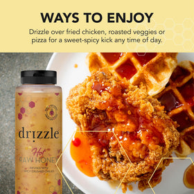Drizzle Hot Honey fried chicken glaze suggesting a glaze with heat
