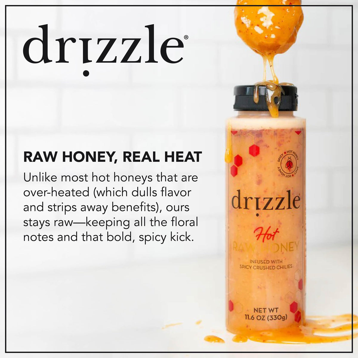 Drizzle Hot Honey tea stir highlighting warmth and flavor in tea