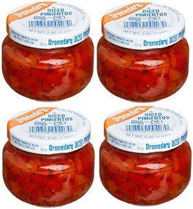 Close-up of Dromedary Diced Peppers showing vibrant peppers ready to color dishes.