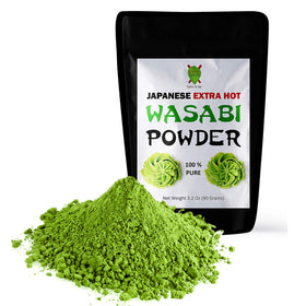 Dualspices Japanese Wasabi Powder packaging shows a resealable bag for freshness.
