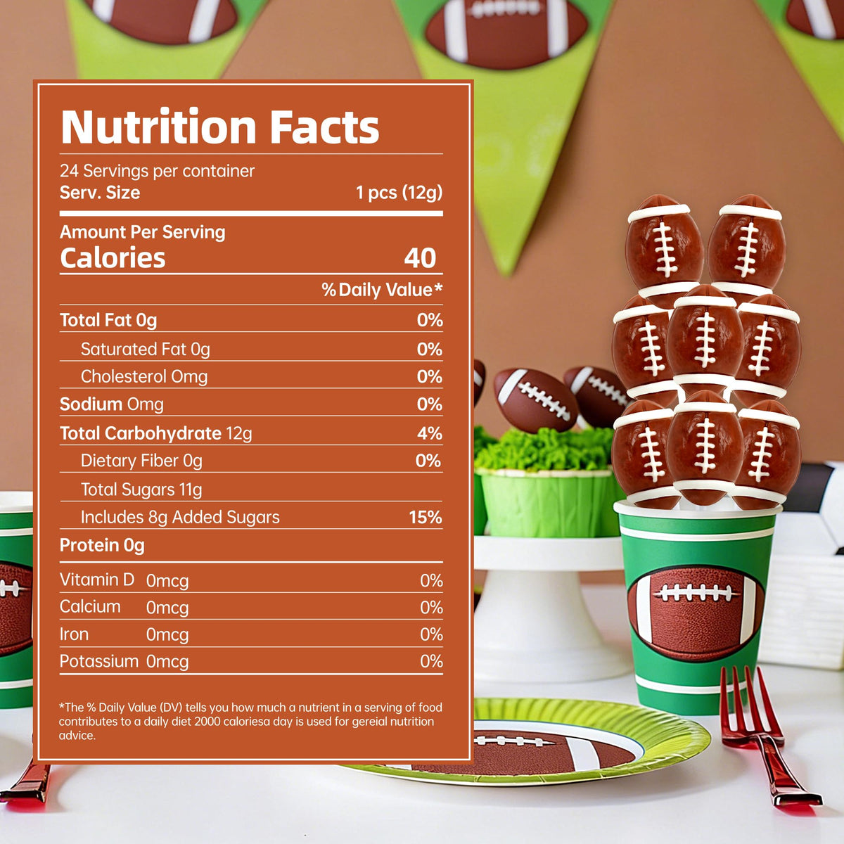 Duannick Football Candy stockin gs and Easter baskets get a sports-themed touch.