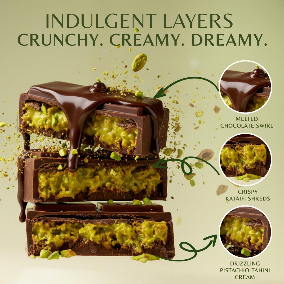 Dubai Chocolate Bar Kit Master dried-kataifi: crispy texture adds delightful crunch.