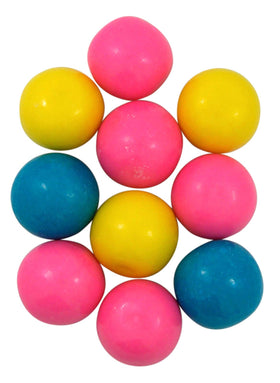 Close-up of Dubble Bubble cotton candy gum balls, showcasing fluffy texture and bright colors.