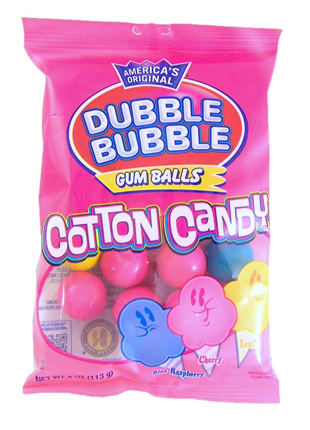 Three-pack of Dubble Bubble Cotton Candy Gum Balls, ideal for party favors.