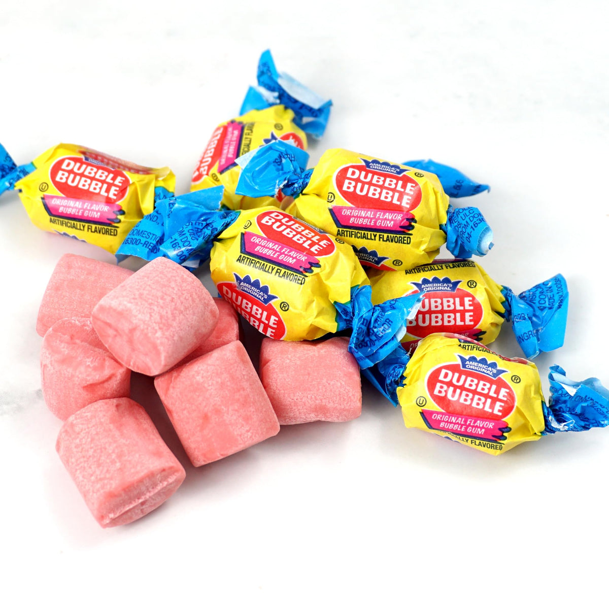 Bulk 5 lb bag of Dubble Original gum for snack-time gatherings.
