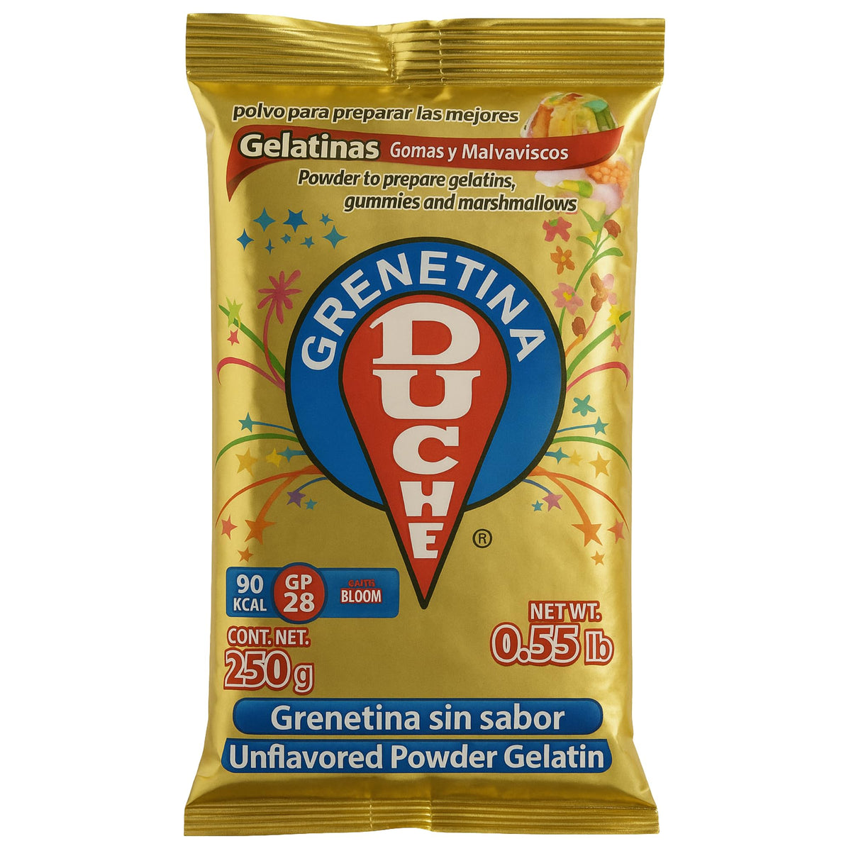Duche Grenetina Sin Sabor powder gelatin 250g for smooth, clear desserts