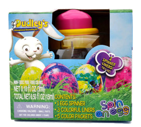 Dudley's Spin and Egg spinner in action for mess-free decorating