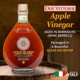 Due Vittorie Apple Vinegar bottle pour reveals silky texture, ideal finishing touch