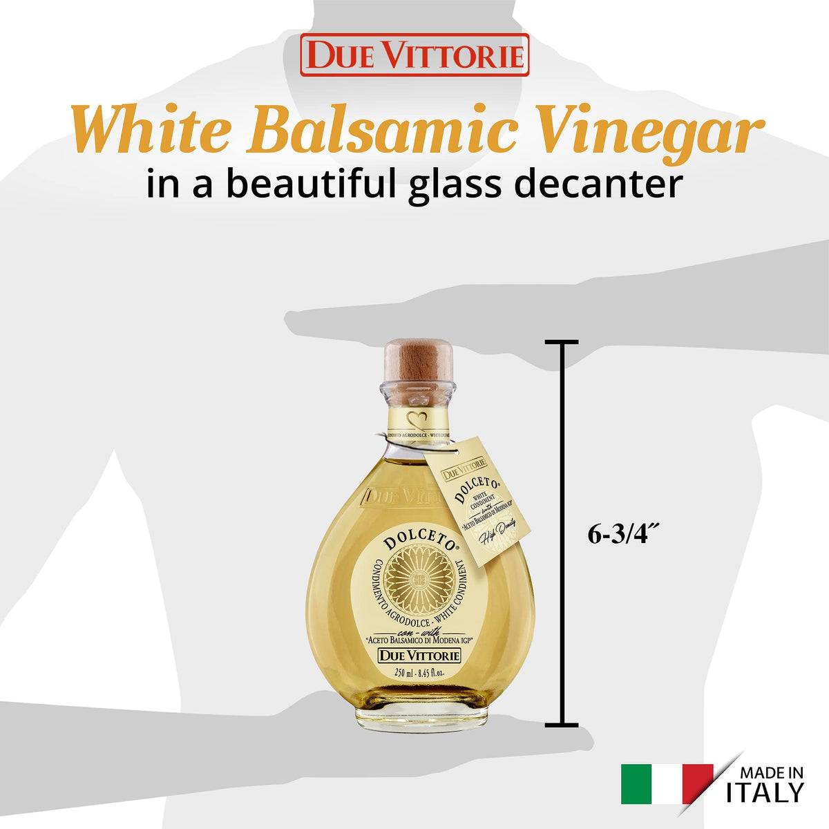 Dolceto White Balsamic Dressing glass jar showing premium Modena quality